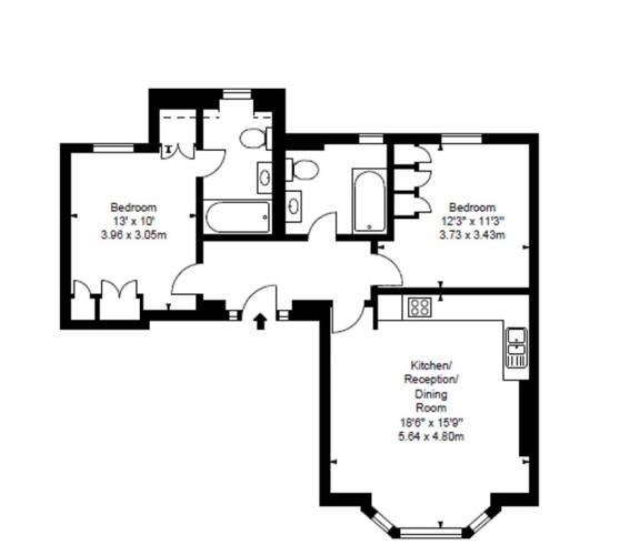 2 bedrooms flat to rent in Ravenscourt Park, Hammersmith, W6-Floorplan