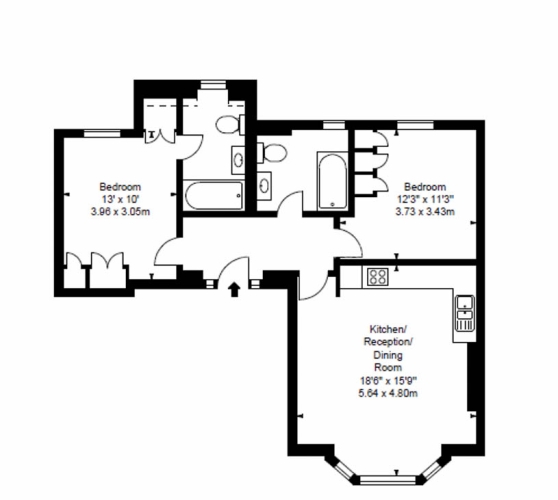 2  bedrooms flat to rent in Ravenscourt Park, Hammersmith, W6-Floorplan
