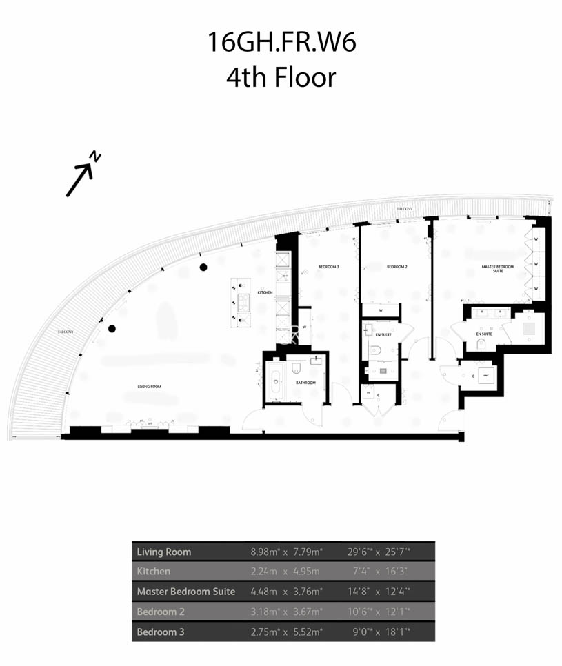 3  bedrooms flat to rent in Fulham Reach, Hammersmith, W6-Floorplan