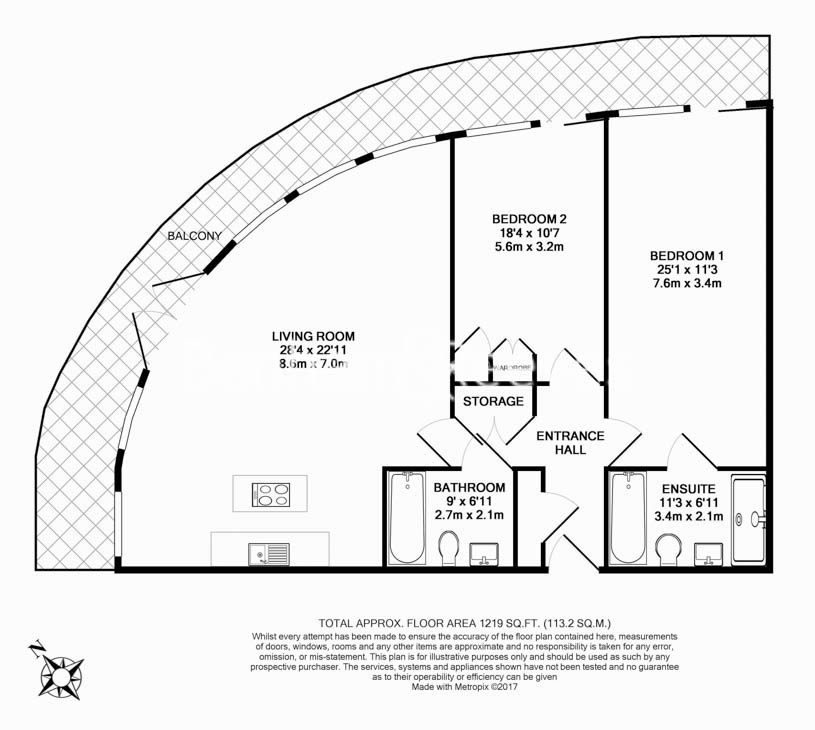 2  bedrooms flat to rent in Parr's Way, Hammersmith, W6-Floorplan