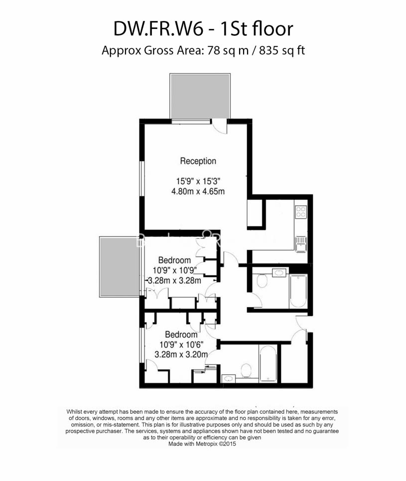 2  bedrooms flat to rent in Distillery Wharf, Fulham Reach, W6-Floorplan