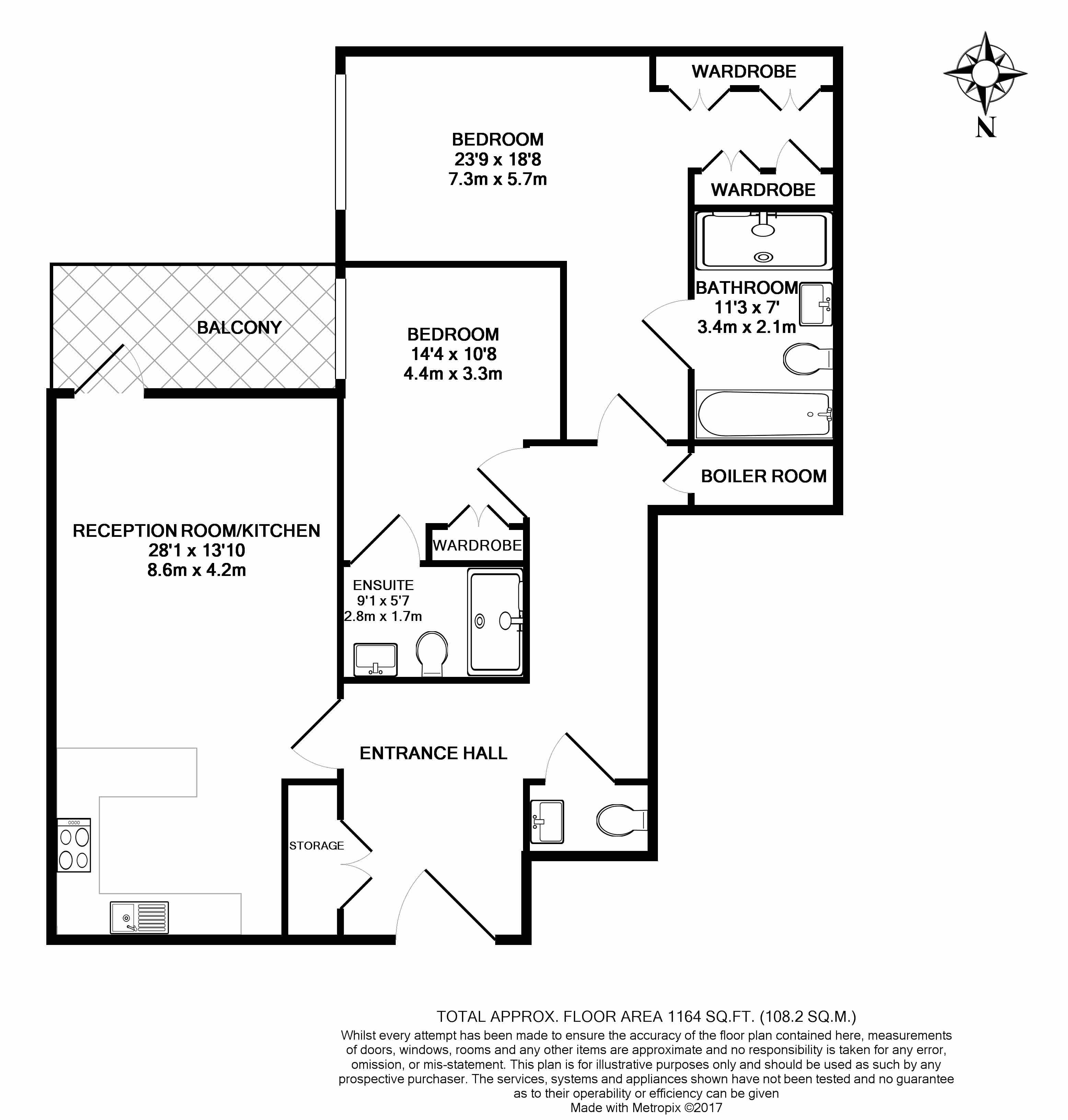 2  bedrooms flat to rent in Tierney Lane, Fulham Reach, W6-Floorplan