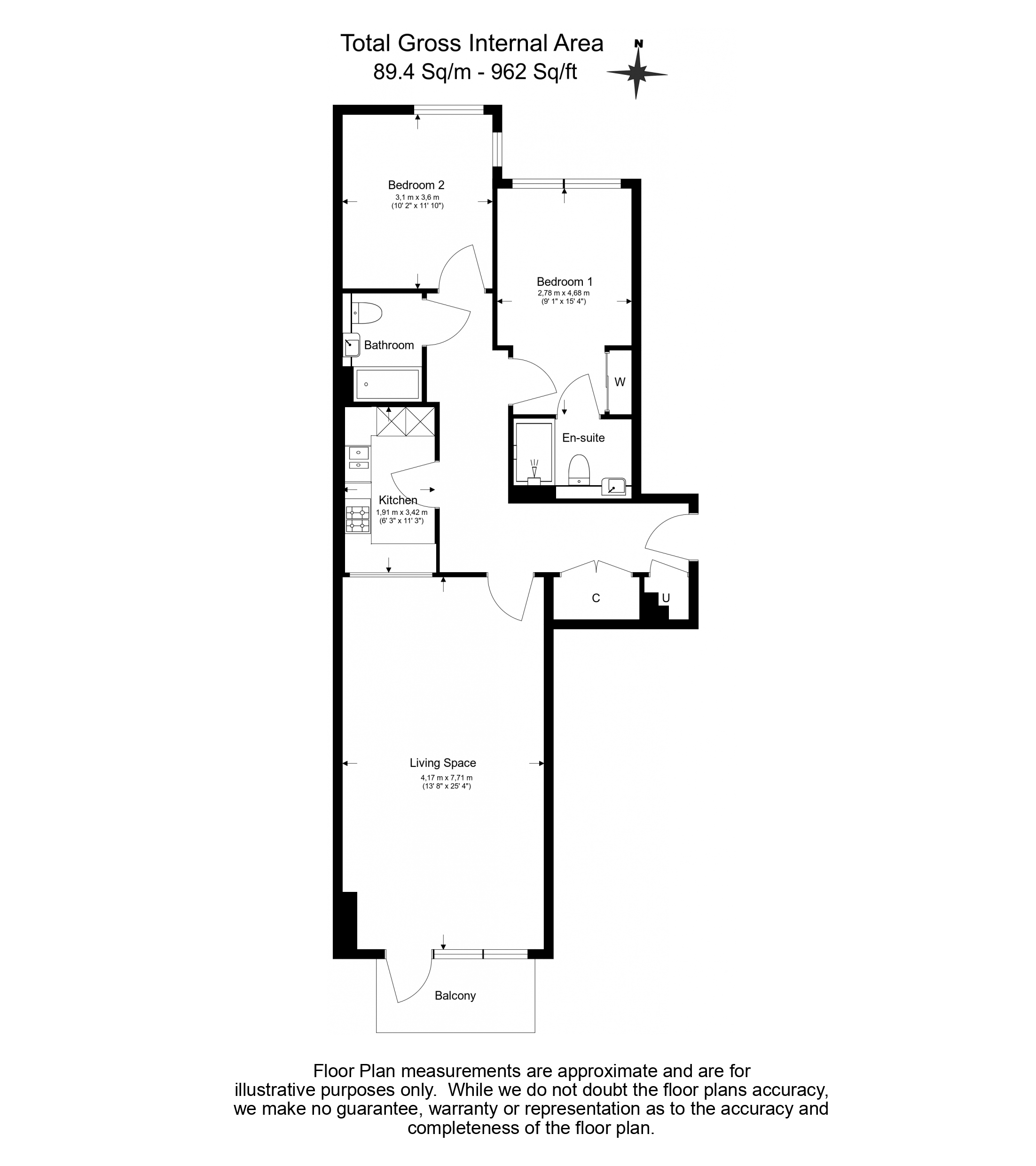 2 bedrooms flat to rent in Beadon Road, Fulham, W6-Floorplan