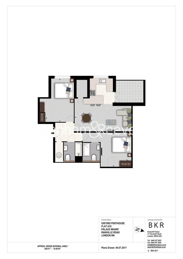 2  bedrooms flat to rent in Palace Wharf, Hammersmith, W6-Floorplan