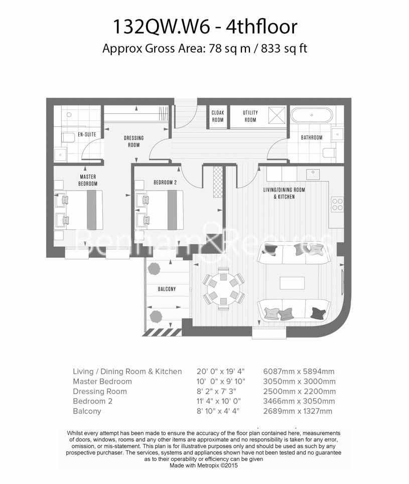 2  bedrooms flat to rent in Queens Wharf, Hammersmith, W6-Floorplan