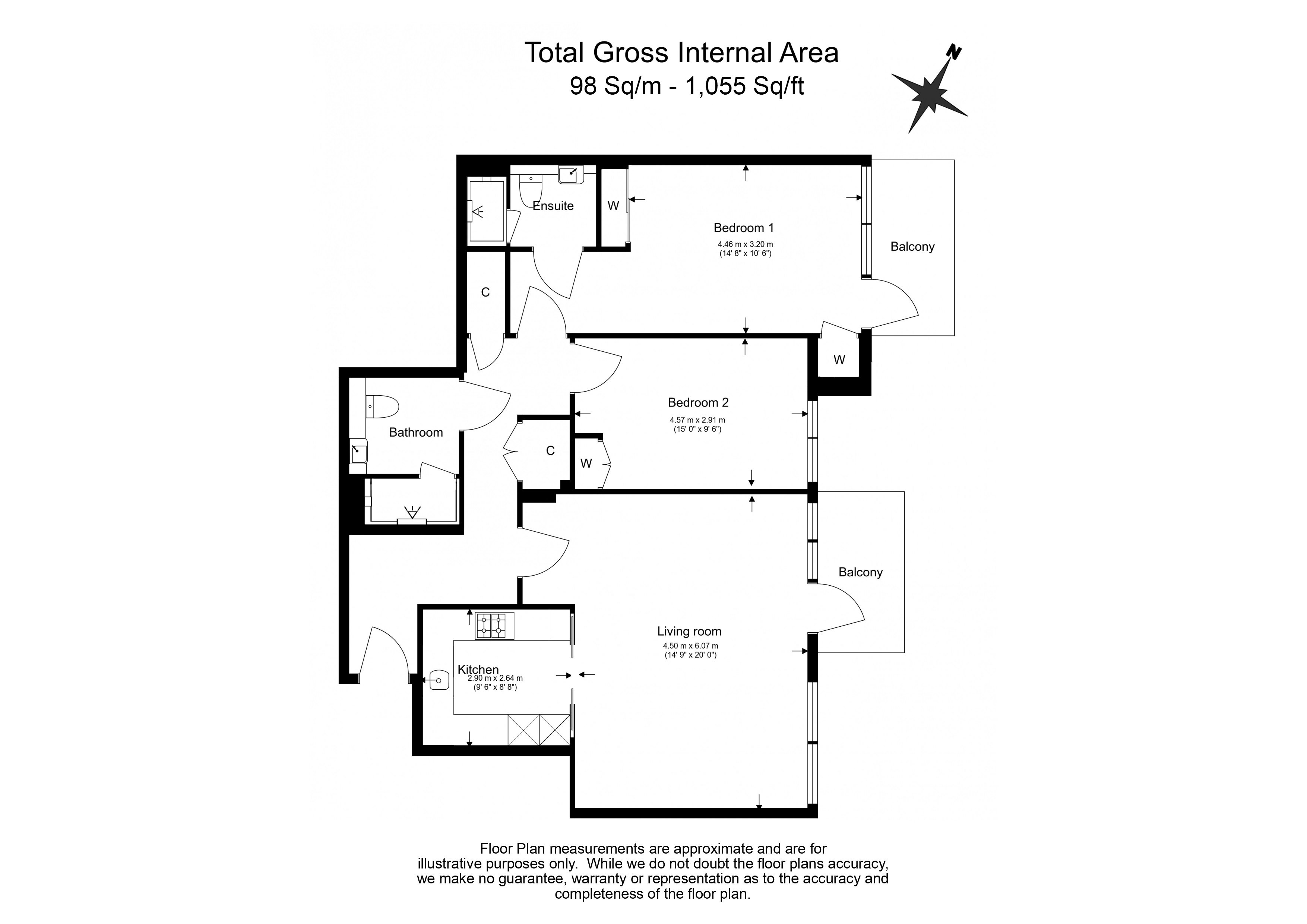 2  bedrooms flat to rent in Fulham Reach, Hammersmith, W6-Floorplan