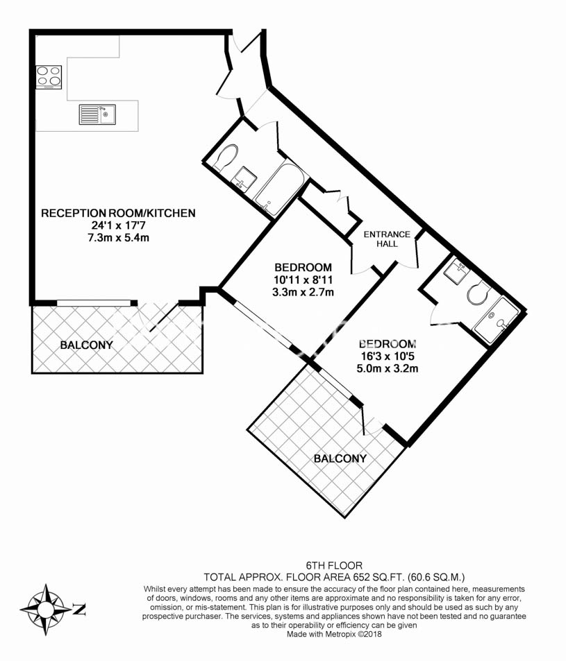 2  bedrooms flat to rent in Sovereign Court, Hammersmith, W6-Floorplan