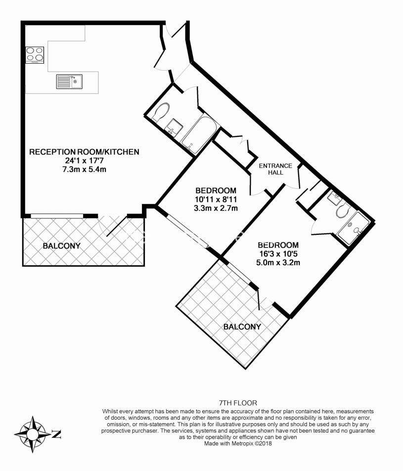2  bedrooms flat to rent in Sovereign Court, Hammersmith, W6-Floorplan