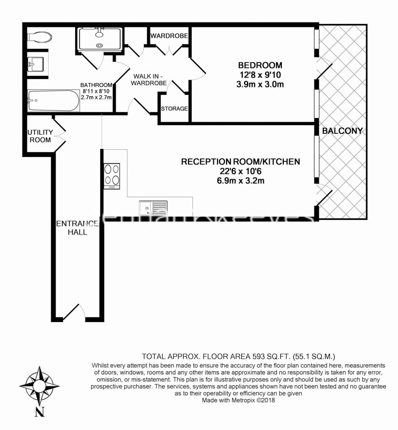 1  bedroom flat to rent in Queens Wharf, Hammersmith, W6-Floorplan