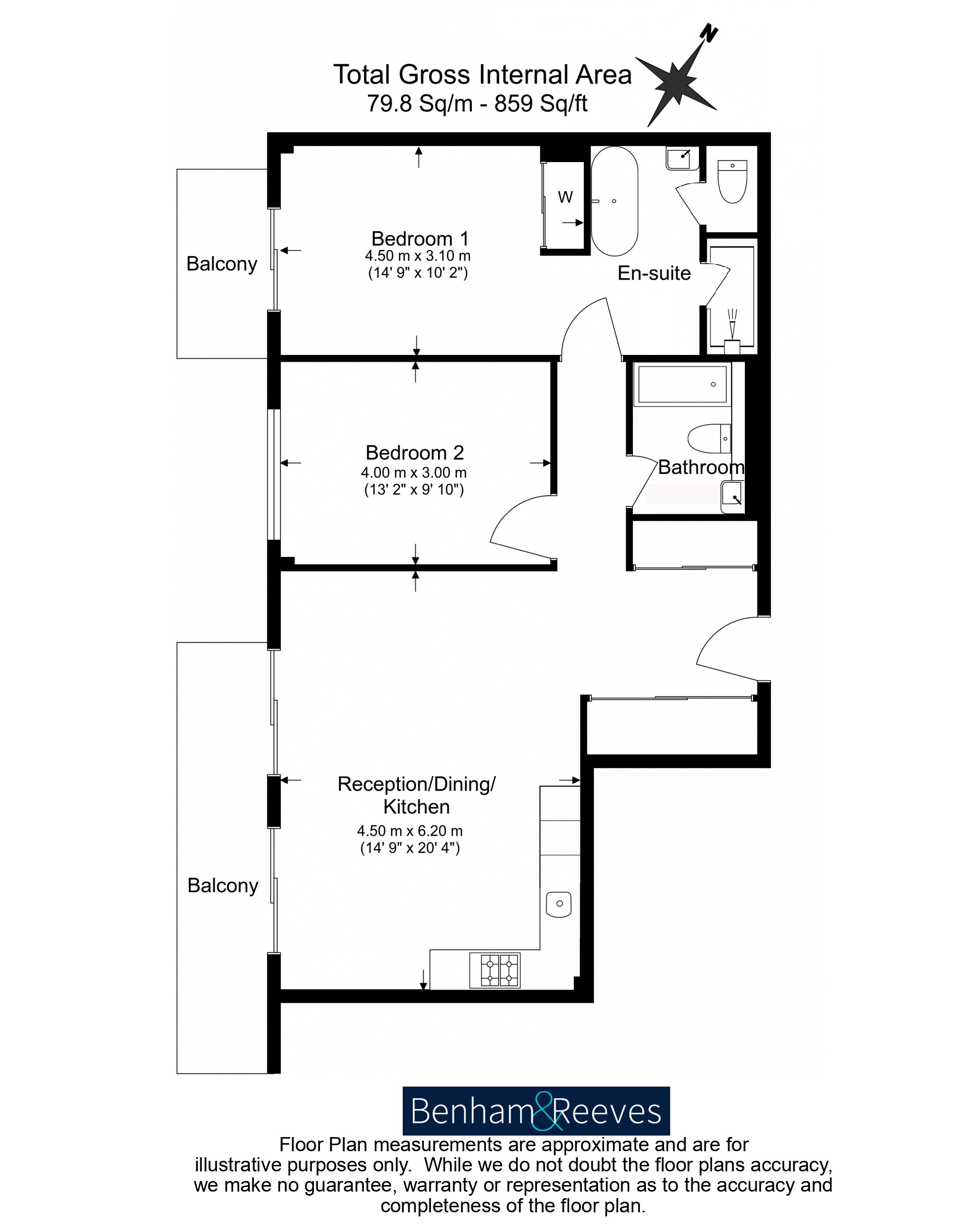 2  bedrooms flat to rent in Queens Wharf, Hammersmith, W6-Floorplan