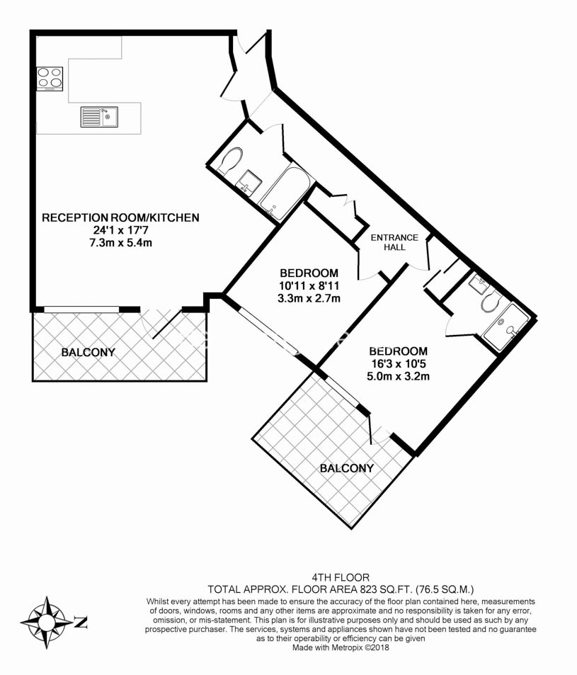 2  bedrooms flat to rent in Sovereign Court, Hammersmith, W6-Floorplan