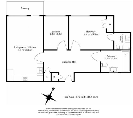2  bedrooms flat to rent in Glenthorne Road, Hammersmith, W6-Floorplan