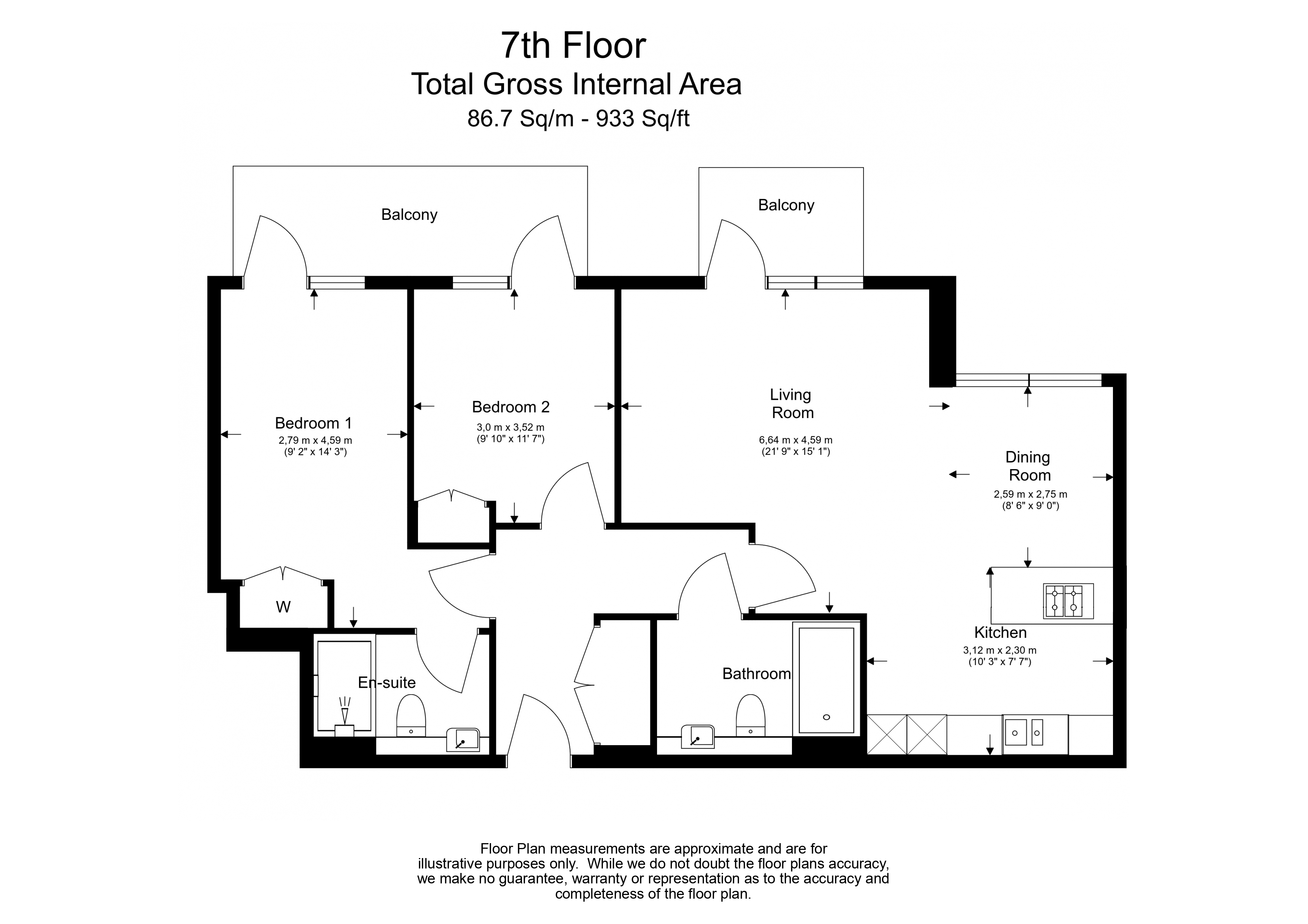 2 bedrooms flat to rent in Parr's Way, Hammersmith, W6-Floorplan