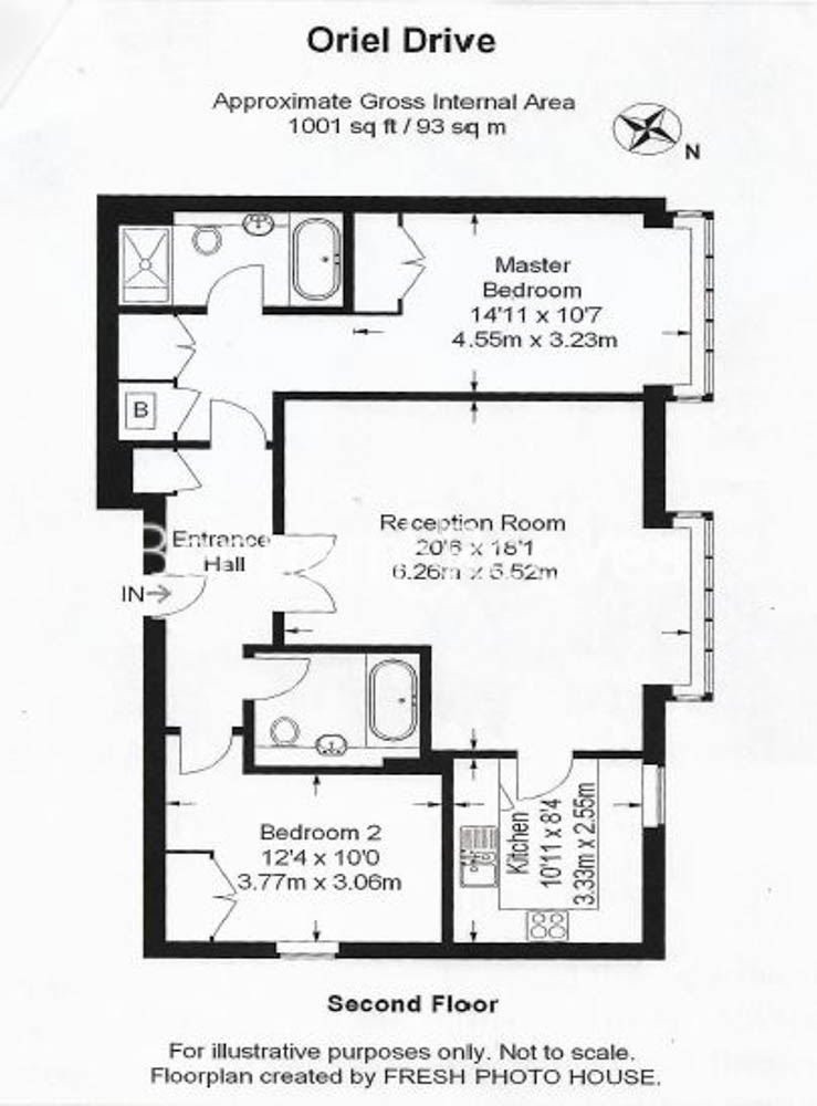 2  bedrooms flat to rent in Harrods Village, Barnes, SW13-Floorplan
