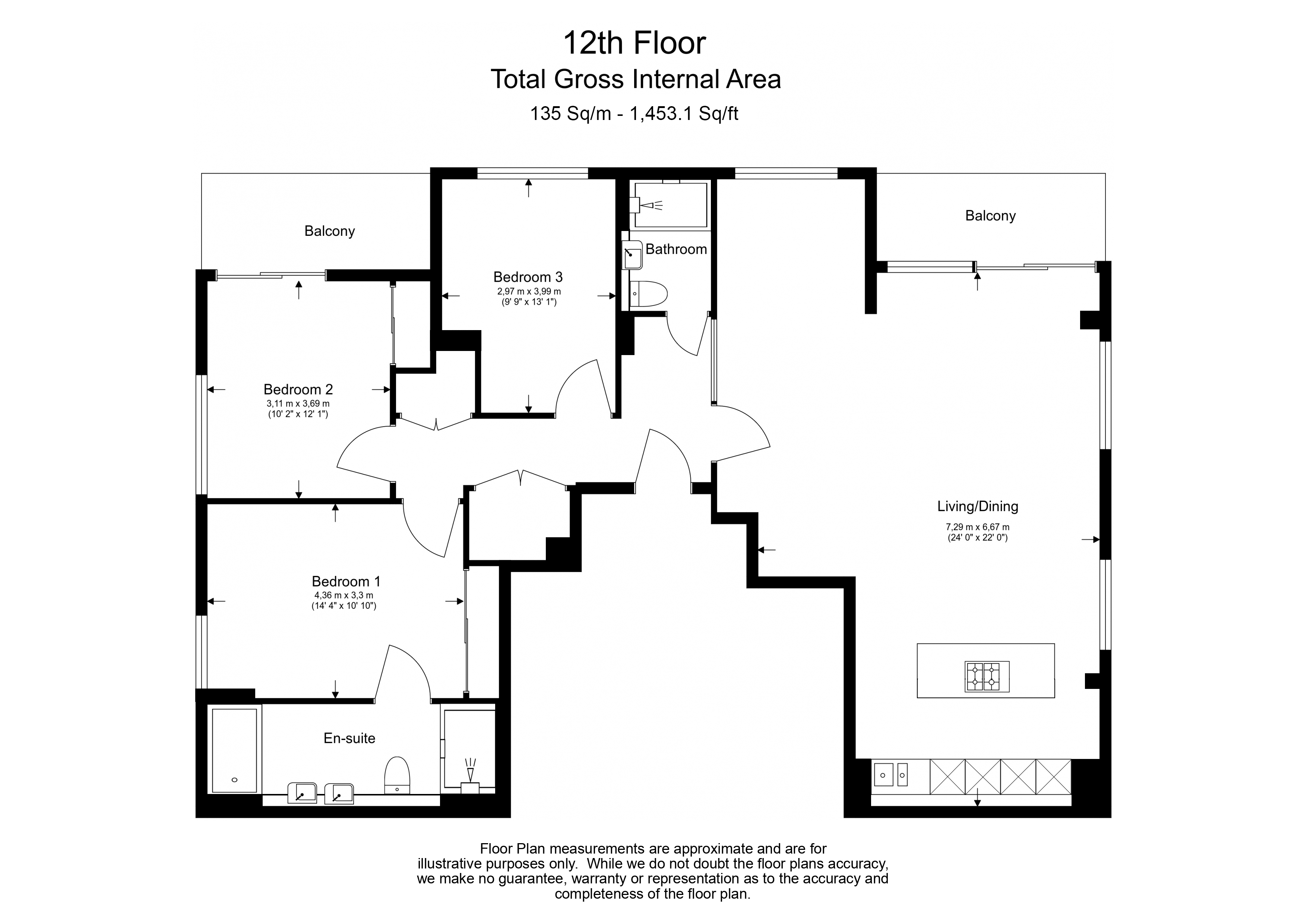 3 bedrooms flat to rent in Sovereign Court, Hammersmith, W6-Floorplan