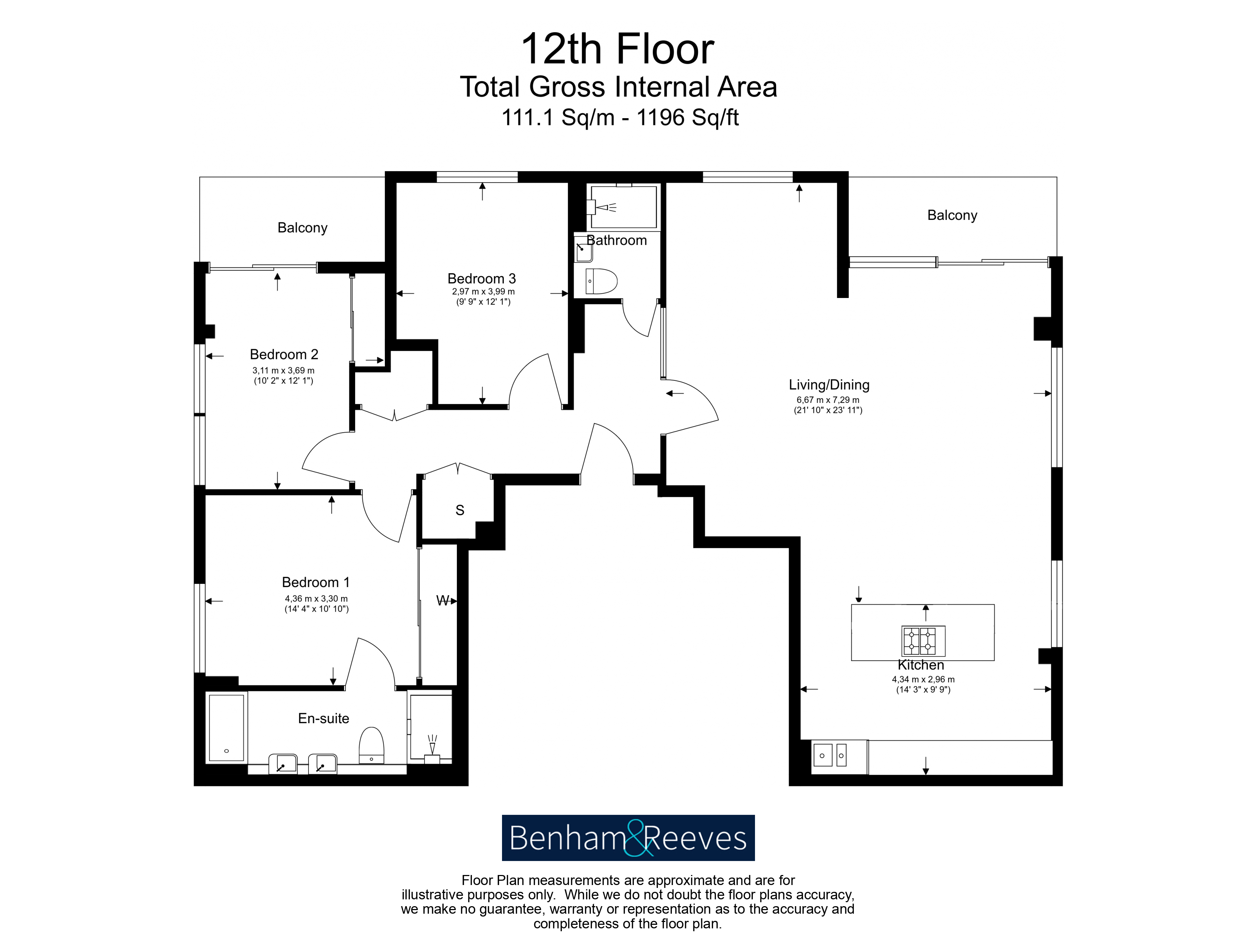 3 bedrooms flat to rent in Sovereign Court, Hammersmith, W6-Floorplan