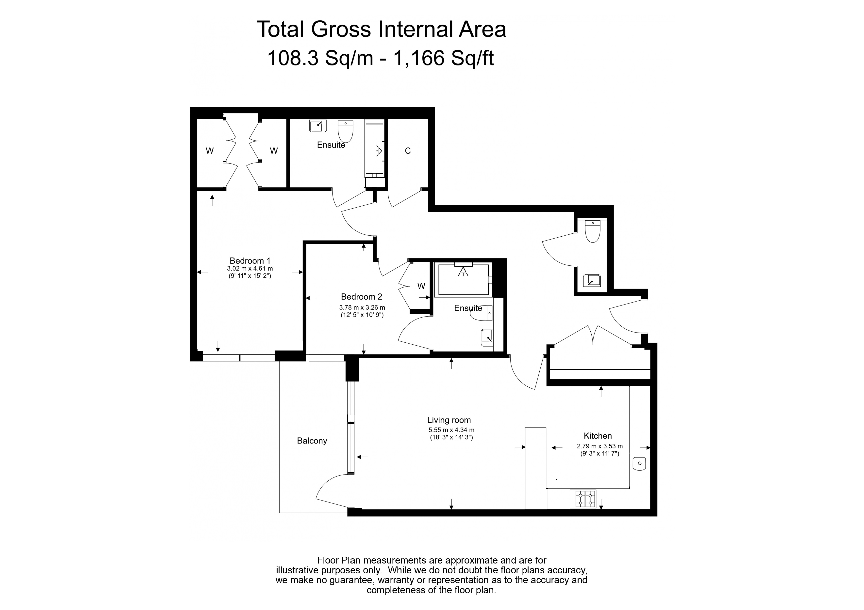 2  bedrooms flat to rent in Fulham Reach, Hammersmith, W6-Floorplan