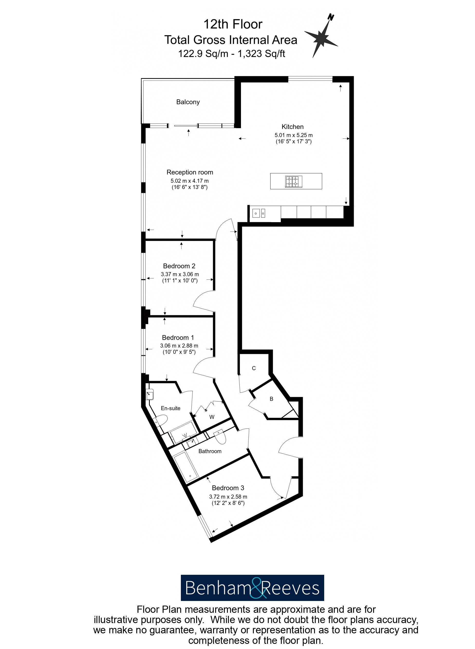 3  bedrooms flat to rent in Sovereign Court, Hammersmith, W6-Floorplan
