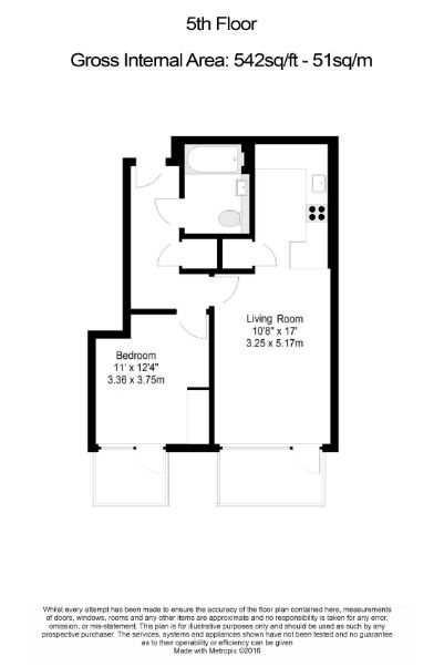 1  bedroom flat to rent in Sovereign Court, Hammersmith, W6-Floorplan