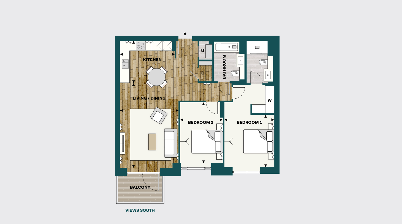 2  bedrooms flat to rent in Faulkner House, Hammersmith, W6-Floorplan