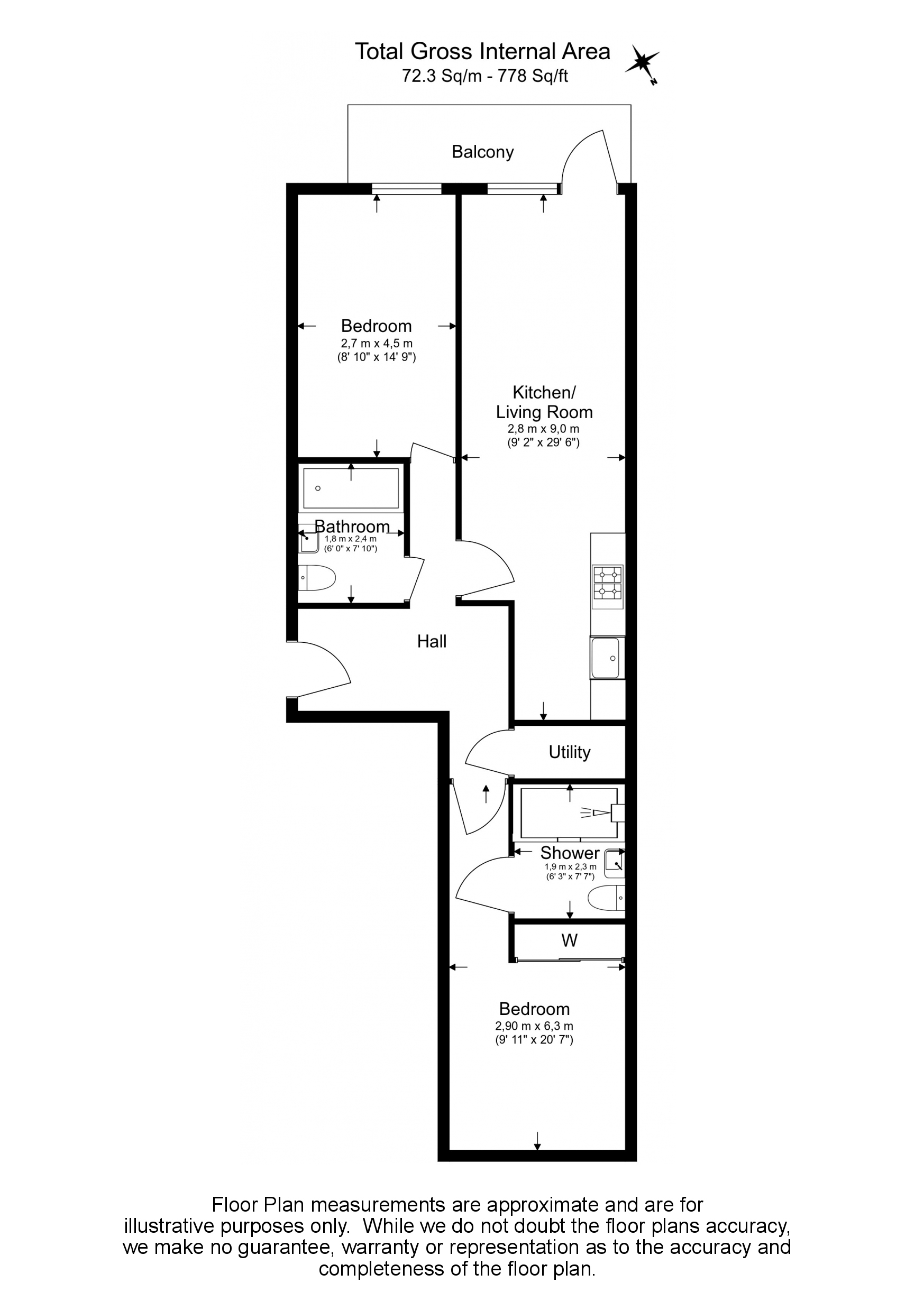 2  bedrooms flat to rent in Beaulieu House, Hammersmith, W6-Floorplan