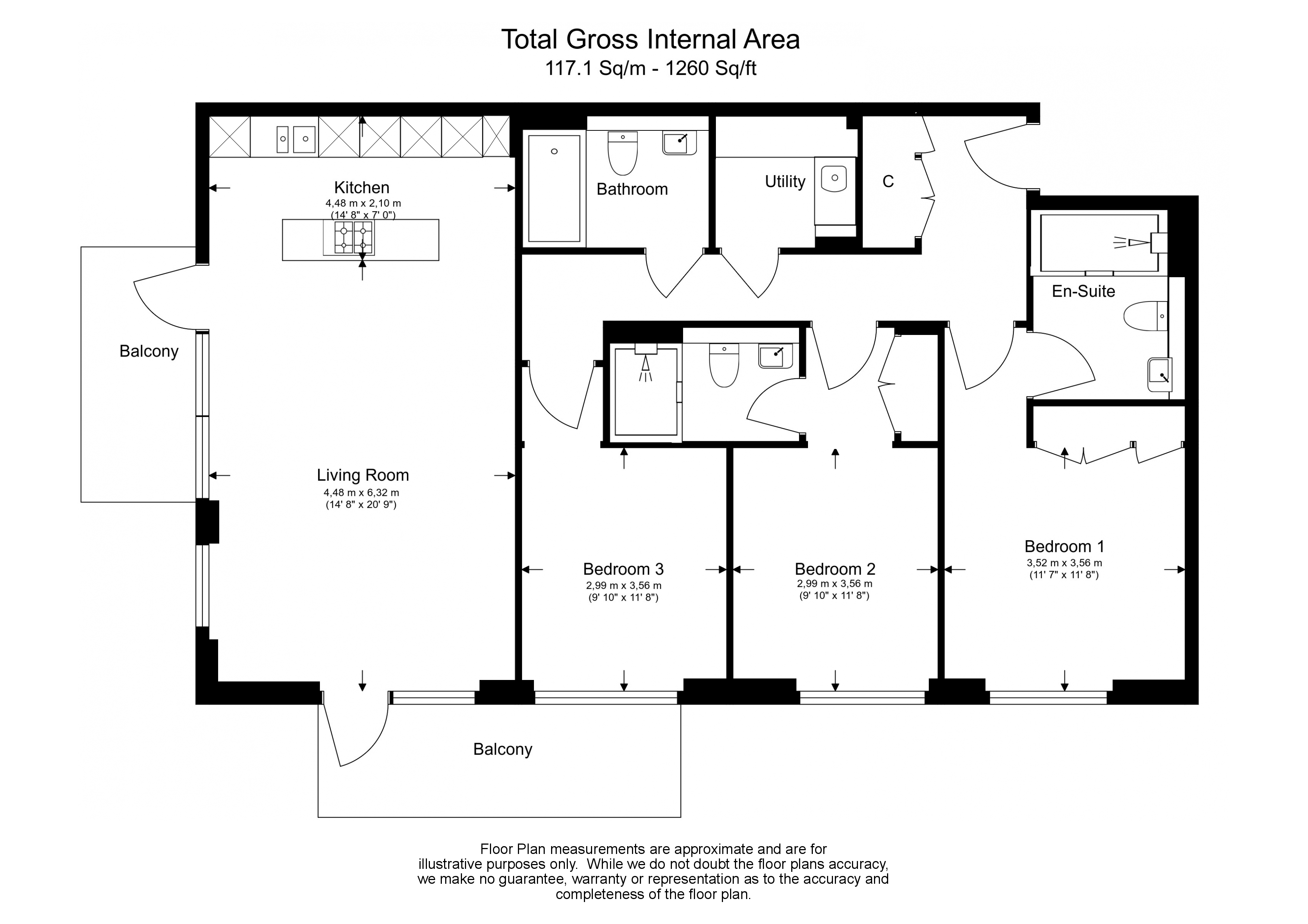 3 bedrooms flat to rent in Faulkner House, Hammersmith, W6-Floorplan