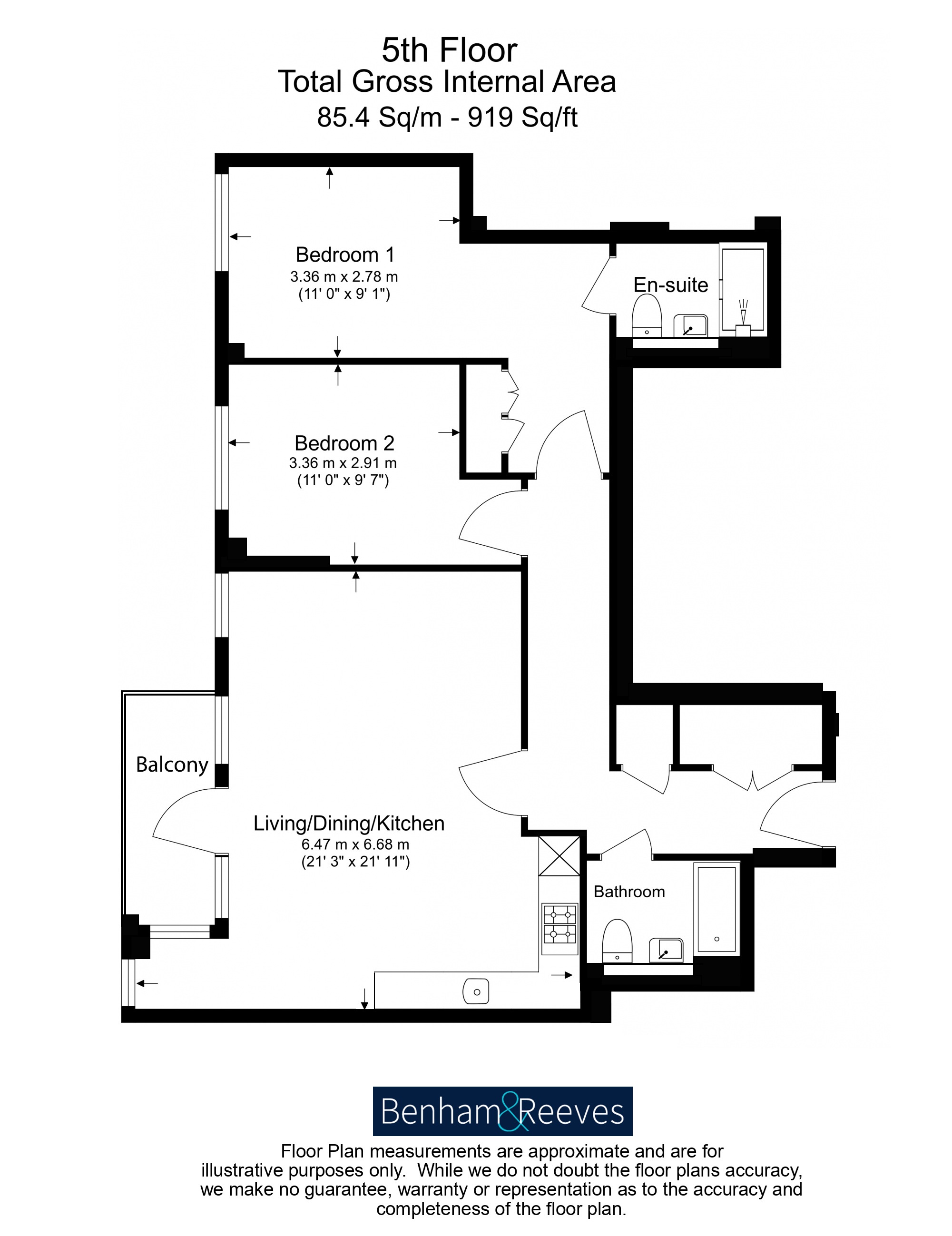 2  bedrooms flat to rent in Matcham House, Hammersmith, W6-Floorplan