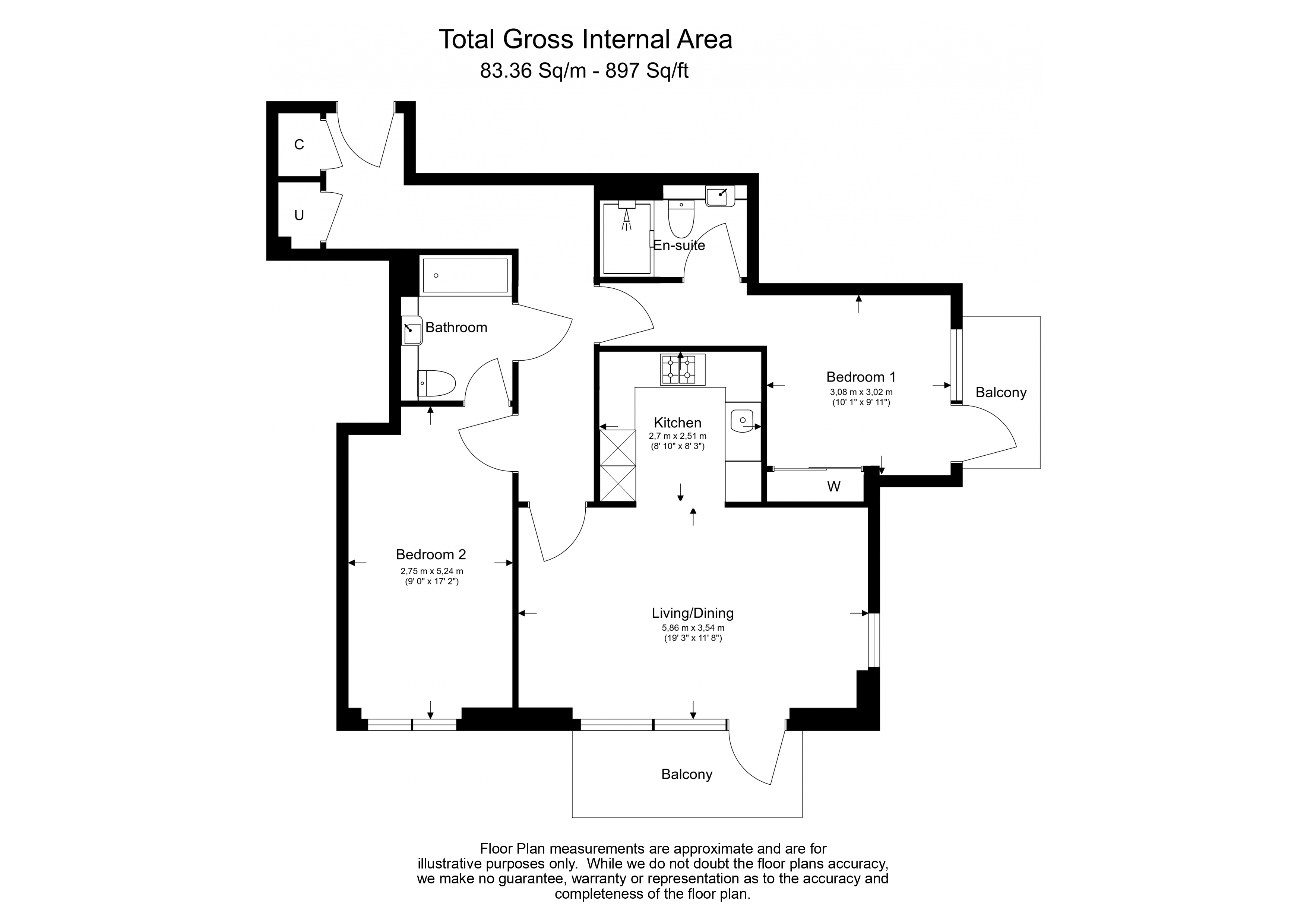 2  bedrooms flat to rent in Tierney Lane, Hammersmith, W6-Floorplan