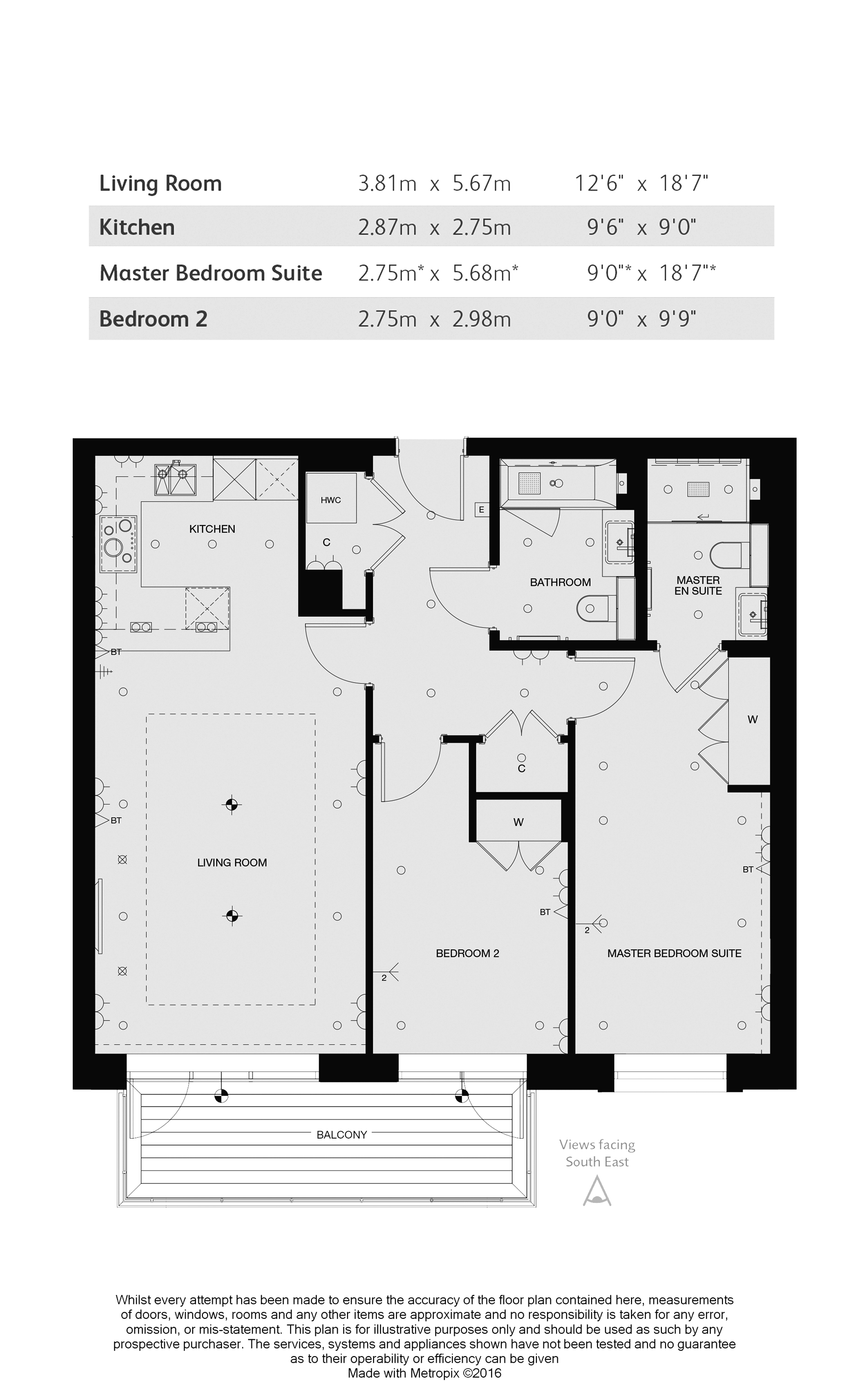 2 bedrooms flat to rent in Parrs Way, Hammersmith, W6-Floorplan