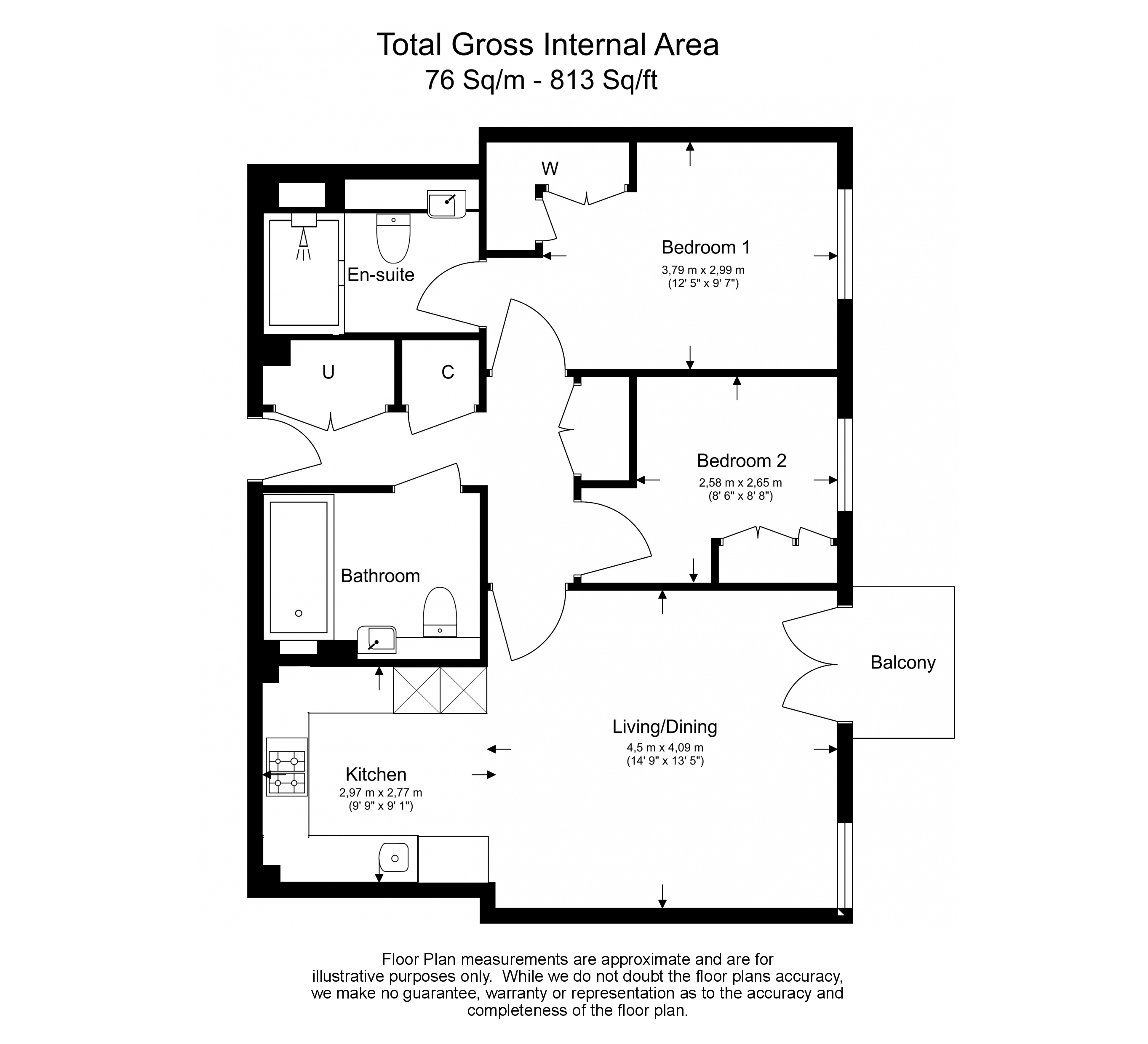 2  bedrooms flat to rent in Holland Court, Fulham Reach, W6-Floorplan