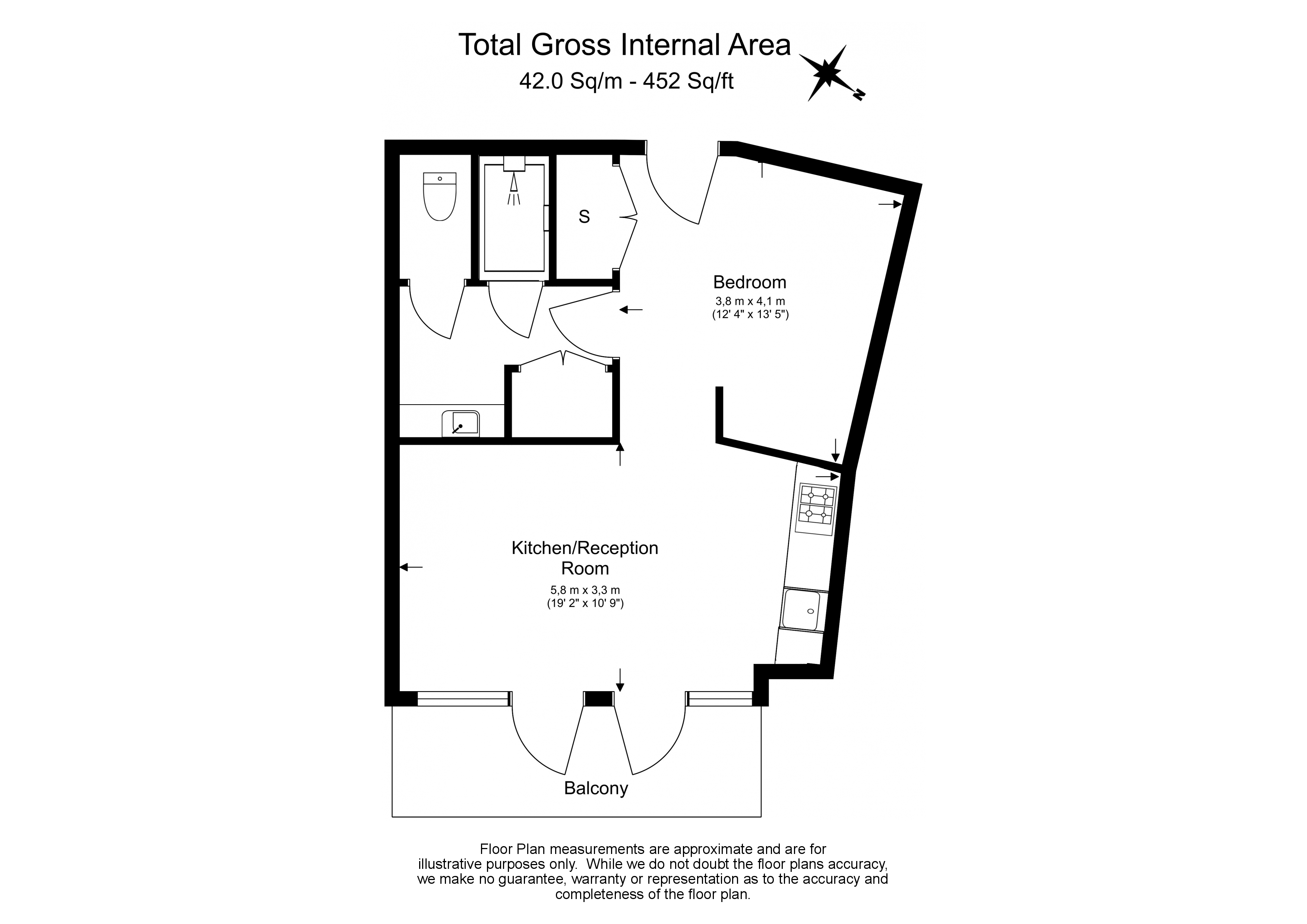 1 bedroom flat to rent in Queens Wharf, Crisp Road, W6-Floorplan