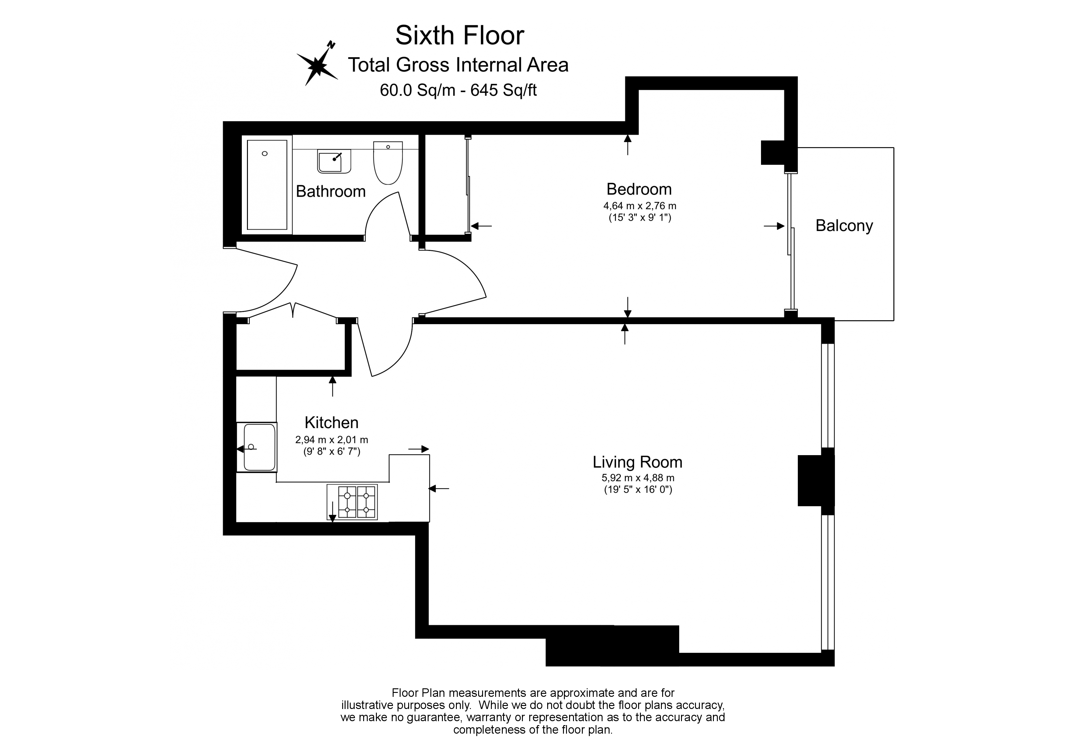1  bedroom flat to rent in Marquis House, Beadon Road, W6-Floorplan