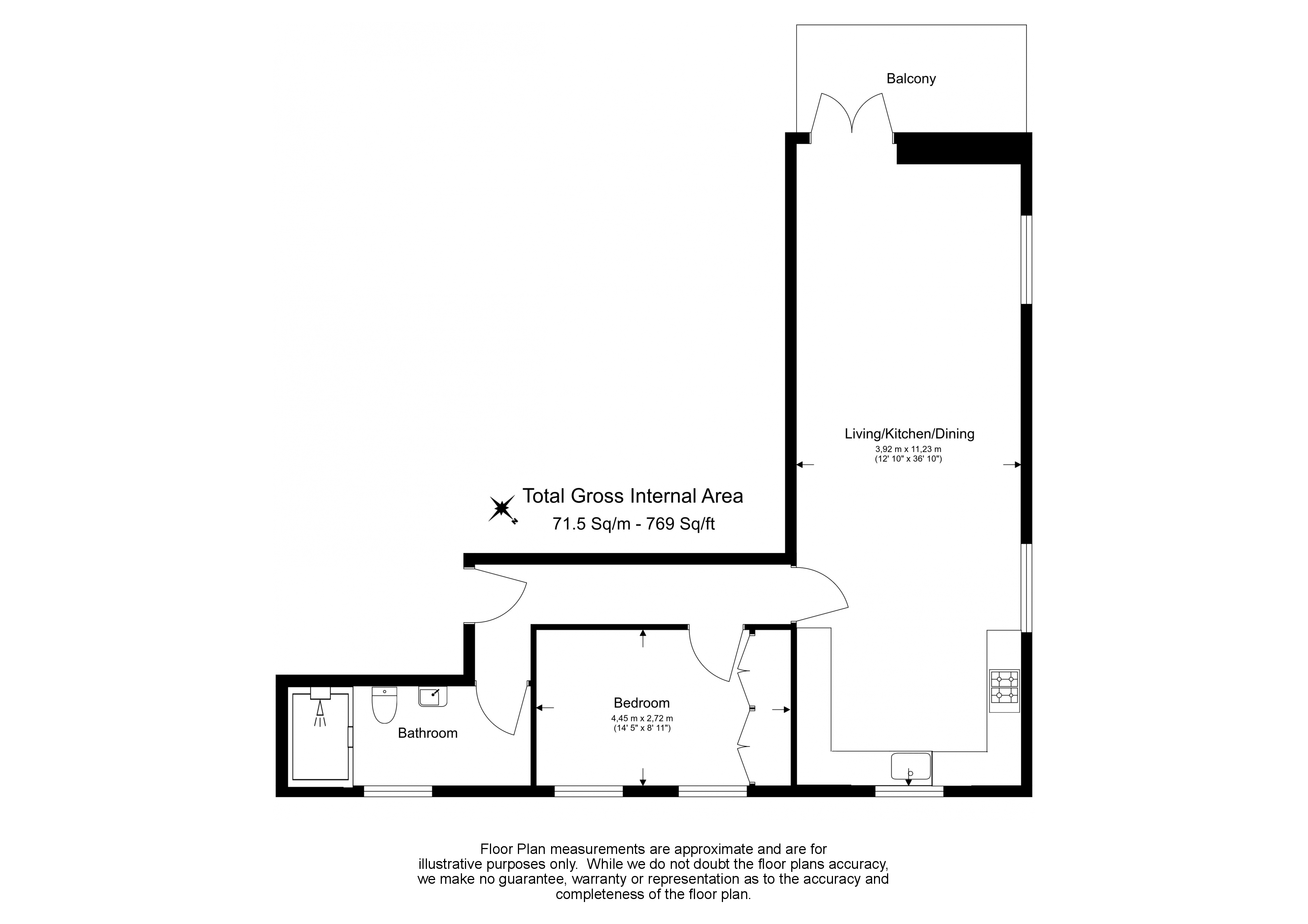 1  bedroom flat to rent in Durnsford Road, Wimbledon, SW19-Floorplan