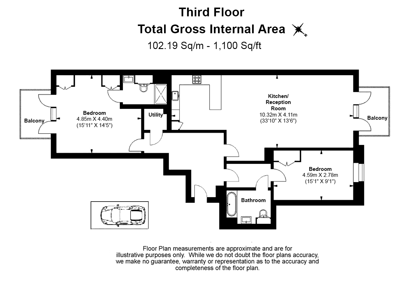 2  bedrooms flat to rent in Regatta Lane, Hammersmith, W6-Floorplan