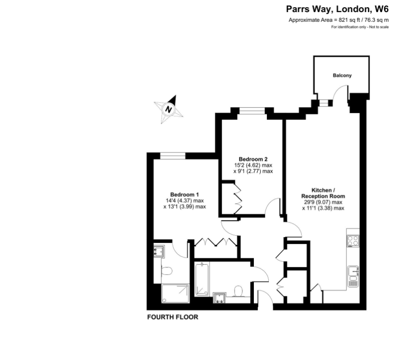 2  bedrooms flat to rent in Holland House, Parrs Way, W6-Floorplan