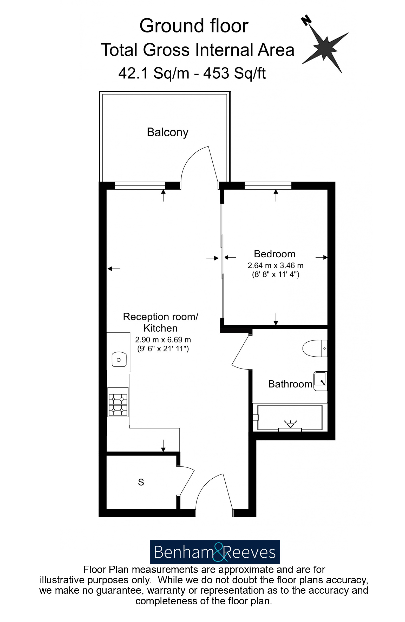 1  bedroom flat to rent in Faulkner House, Tierney Lane, W6-Floorplan