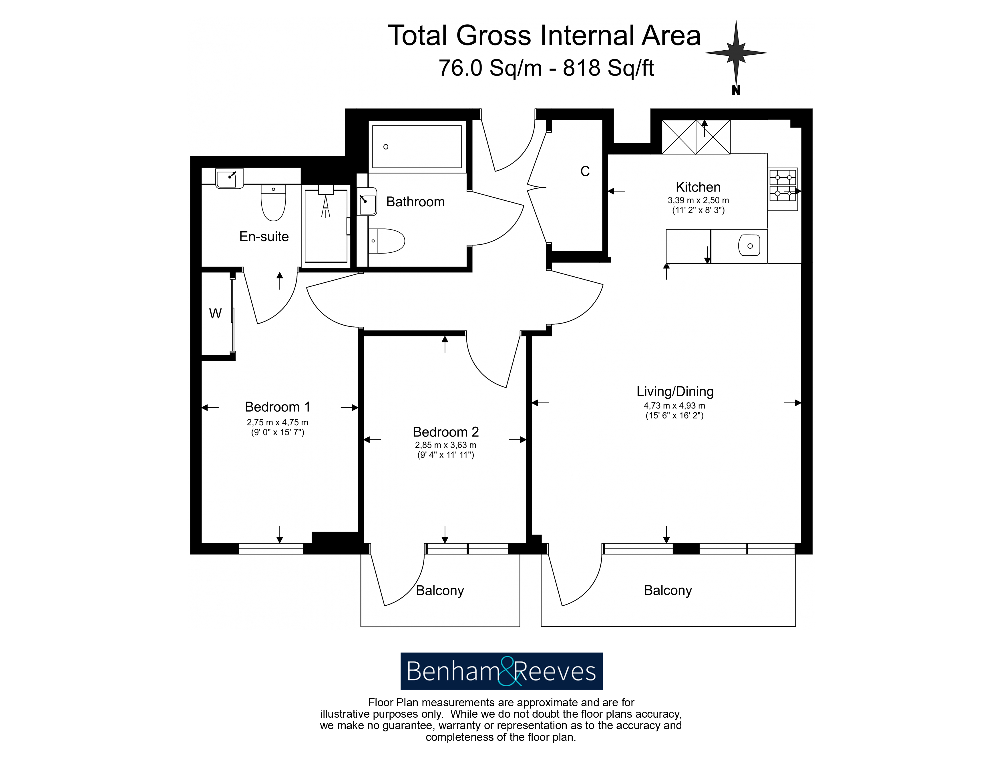 2  bedrooms flat to rent in Sovereign Court, Beadon Road, W6-Floorplan