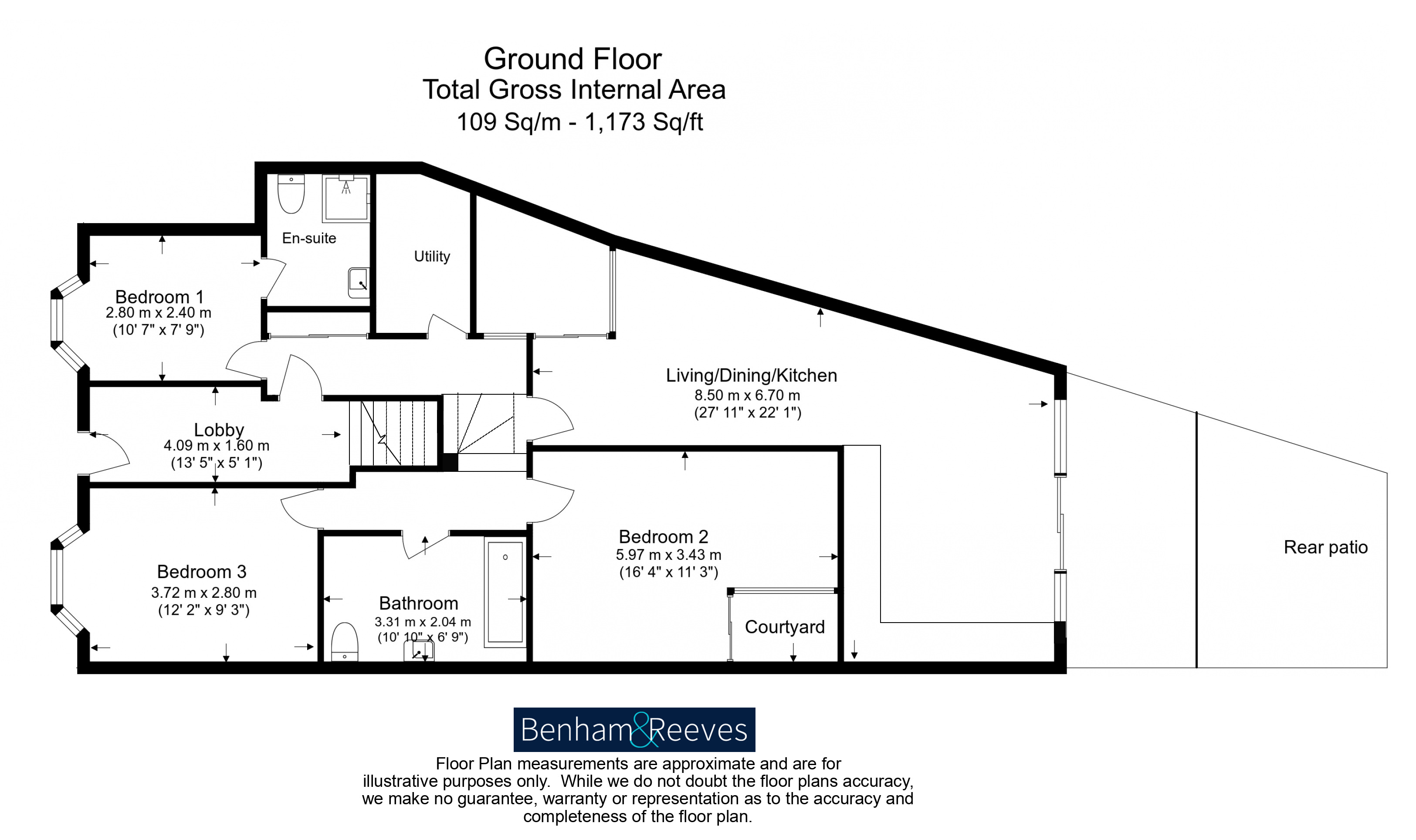 3  bedrooms flat to rent in Disraeli Road, Hammersmith, SW15-Floorplan