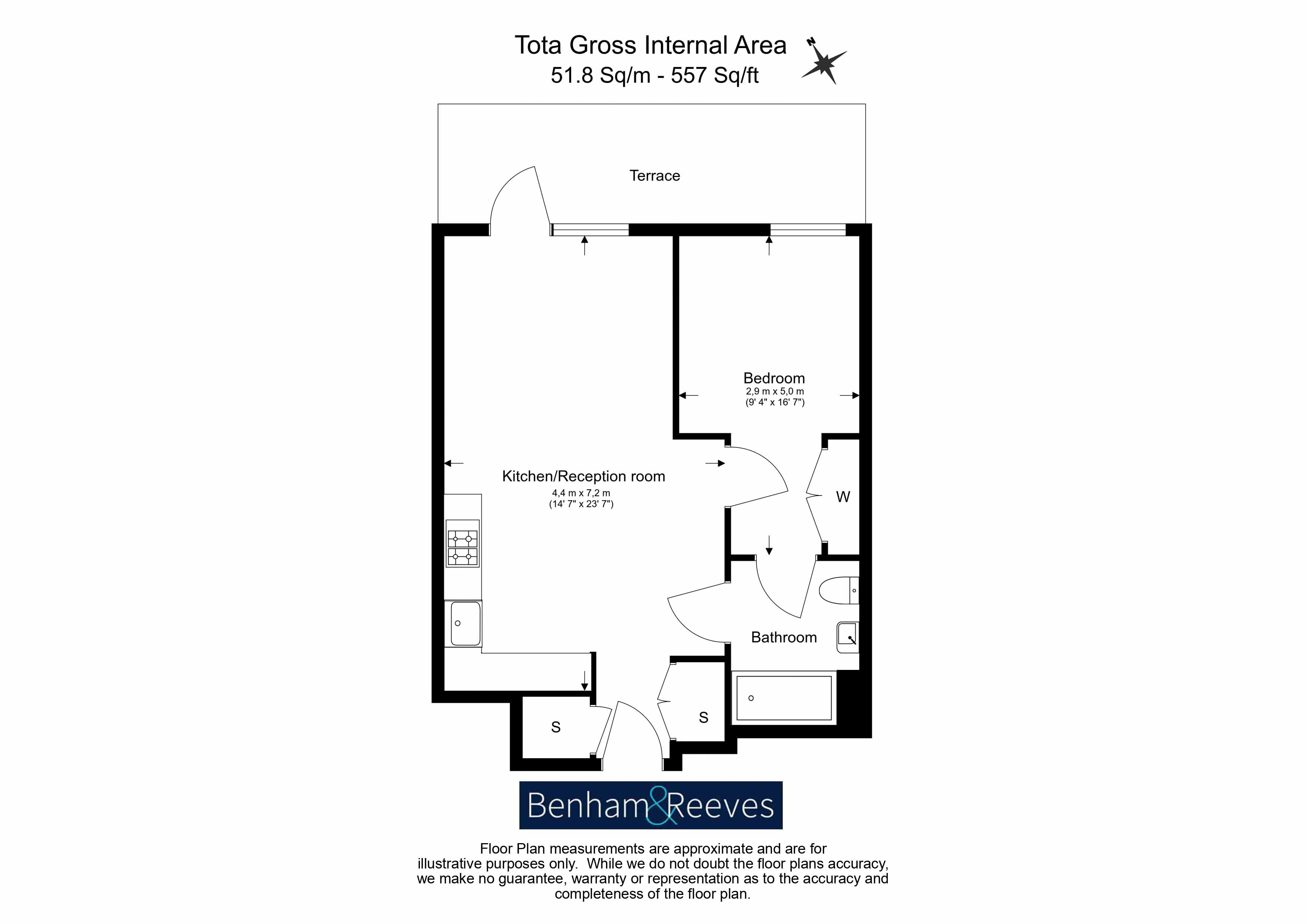1  bedroom flat to rent in Faulkner House, Hammersmith, W6-Floorplan