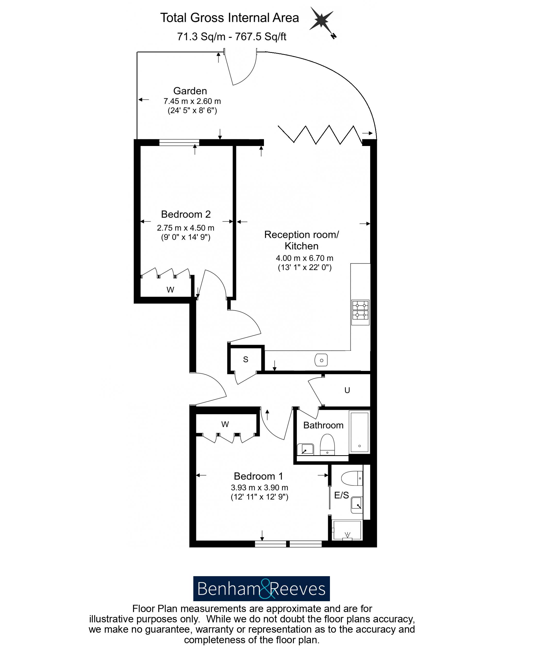 2  bedrooms flat to rent in Durnsford House, Durnsford Road, SW19-Floorplan