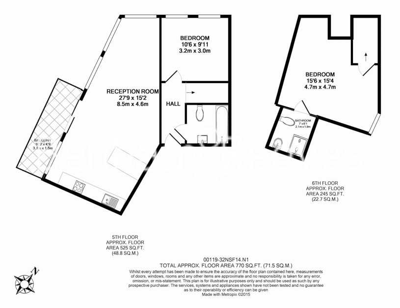 2 bedrooms  for sale in Nile Street, Old Street, N1-Floorplan