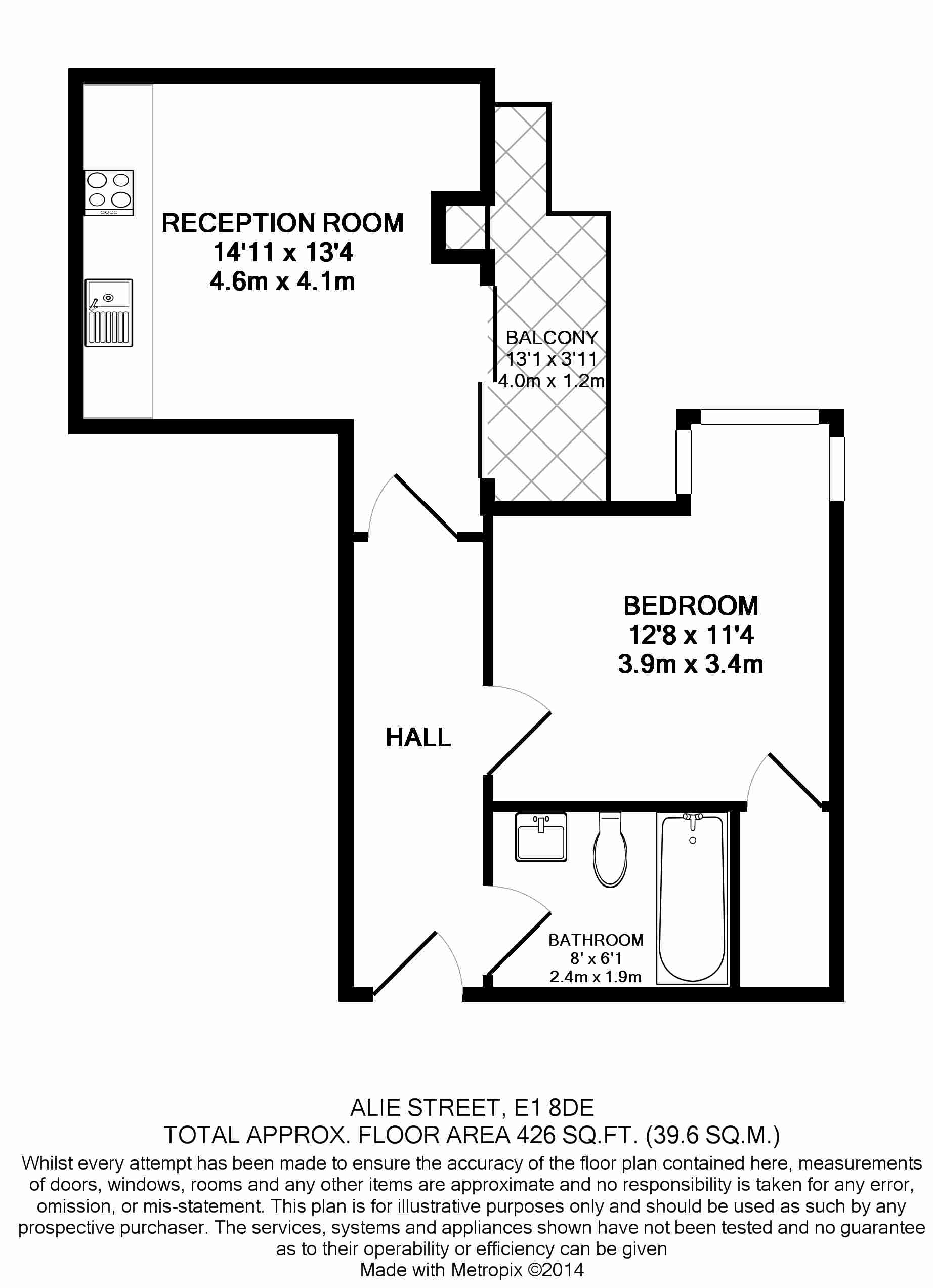 1 bedroom  for sale in Alie Street, Aldgate East, E1-Floorplan