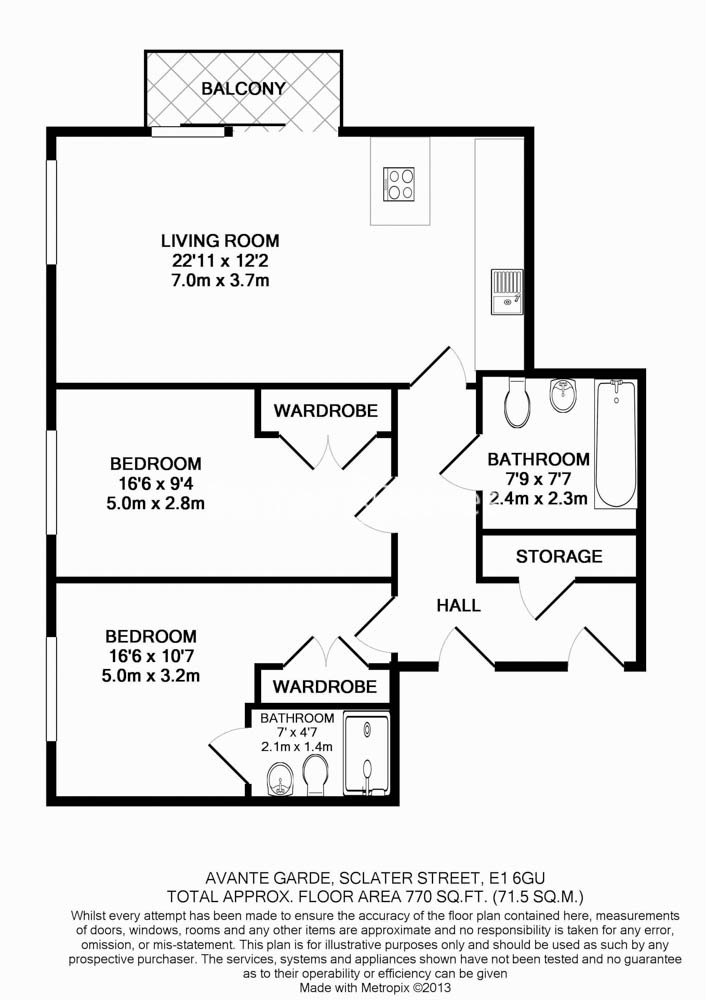 2  bedrooms flat to rent in Avantgarde Place, Shoreditch, E1-Floorplan