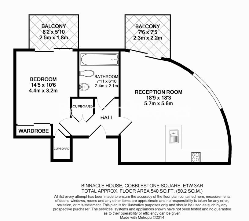 1  bedroom flat to rent in Cobblestone Square, Wapping Lane, E1W-Floorplan