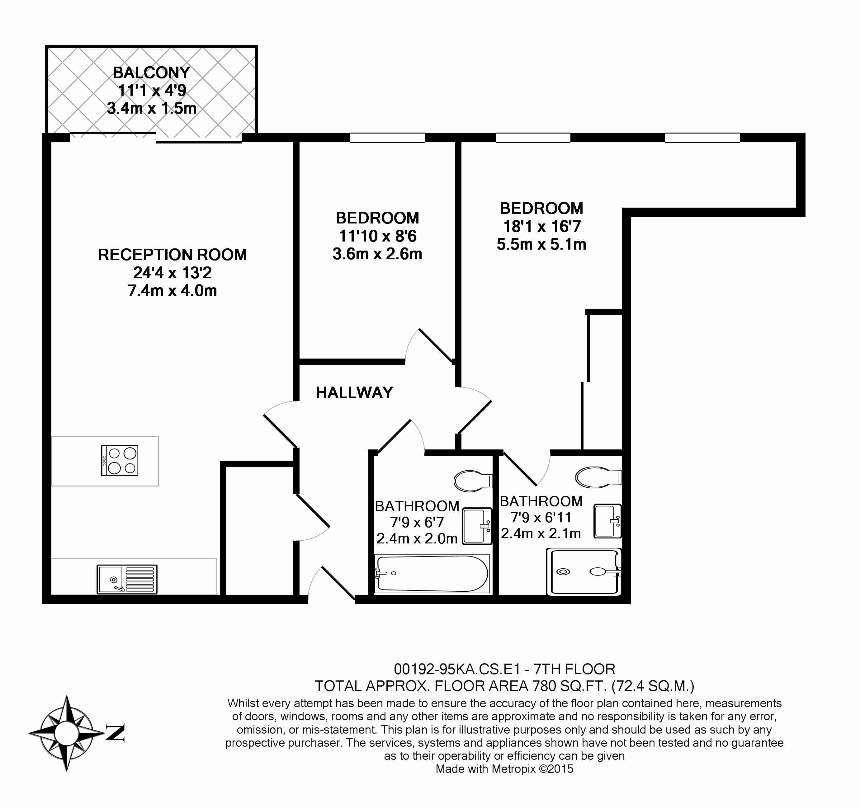 2  bedrooms flat to rent in Commercial Street, Aldgate, E1-Floorplan