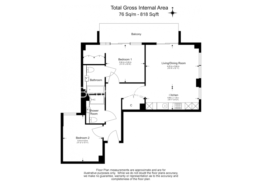 2 bedrooms flat to rent in Cashmere Wharf, London Dock, Wapping, E1W-Floorplan