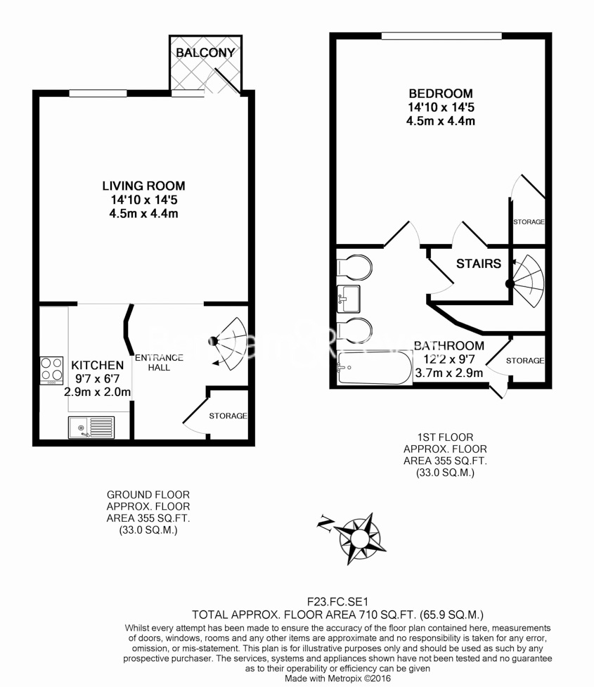 1 bedroom flat to rent in Florin Court, Tanner Street, SE1-Floorplan