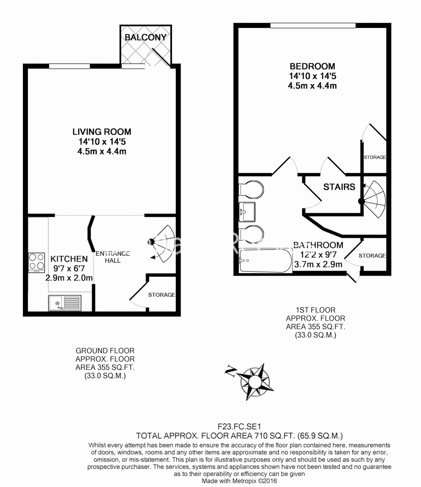 1  bedroom flat to rent in Florin Court, Tanner Street, SE1-Floorplan