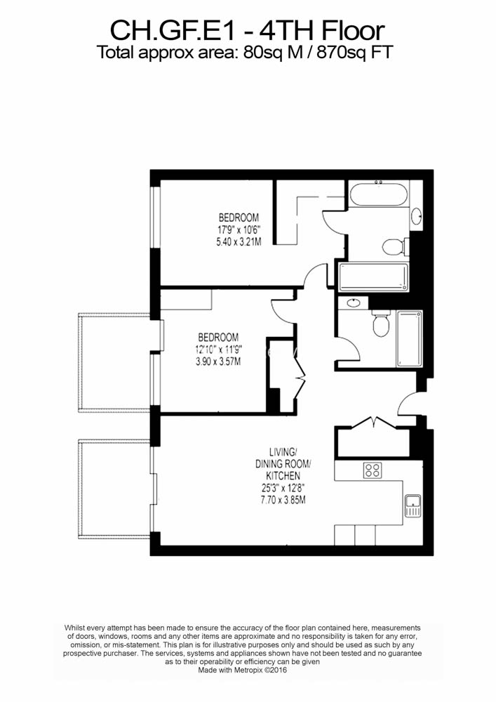2  bedrooms flat to rent in Canter Way, Wapping, E1-Floorplan