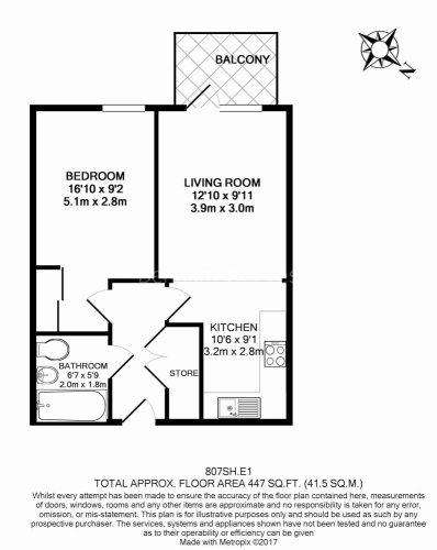 1  bedroom flat to rent in Killick Way, Stepney, E1-Floorplan